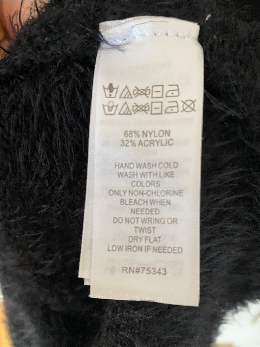 Black Fuzzy Long-Sleeve Women's Dress - Picture 9 of 12